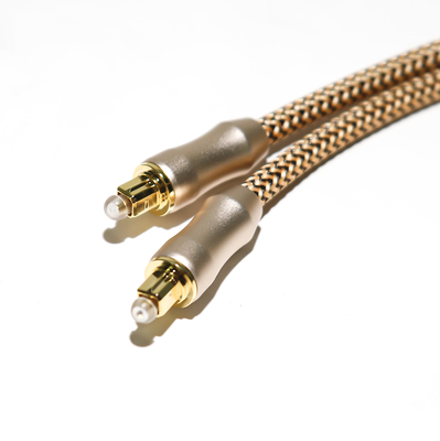 TOSLINK Kabel Audio Digital Optik Steker Rose Gold Frosted Shell Knited Rope 1M Untuk CD / DVD Soundbar Home Theater
