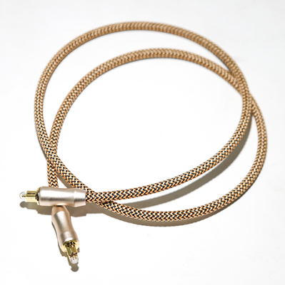 TOSLINK Kabel Audio Digital Optik Steker Rose Gold Frosted Shell Knited Rope 1M Untuk CD / DVD Soundbar Home Theater
