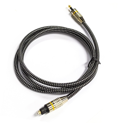 Yellow Nylon Braided OD4.0 Toslink Optical Digital Audio Cable HiFi Sound Coaxial Audio Cable Untuk Soundbar