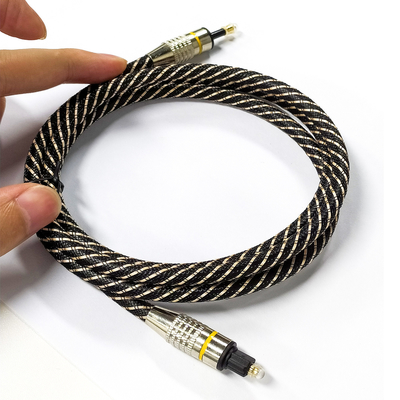 Yellow Nylon Braided OD4.0 Toslink Optical Digital Audio Cable HiFi Sound Coaxial Audio Cable Untuk Soundbar