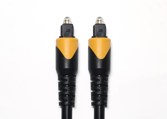 Toslink Kabel Optik Oranye Hitam OB6.0 6MHz PVC Plated Golden Connector Untuk Home Theater TV