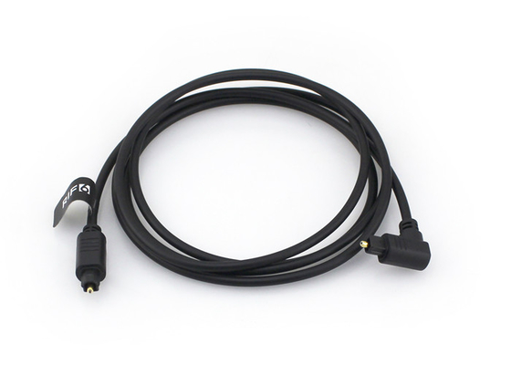 Kabel Optik Berlapis Emas 4.0mm 90 Derajat, Kabel Serat Optik Audio Toslink