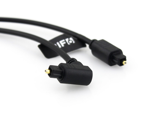 Kabel Optik Berlapis Emas 4.0mm 90 Derajat, Kabel Serat Optik Audio Toslink
