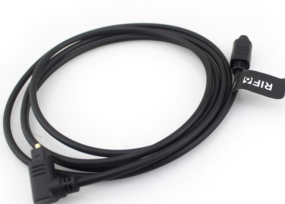 Kabel Optik Berlapis Emas 4.0mm 90 Derajat, Kabel Serat Optik Audio Toslink