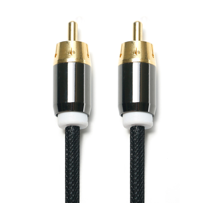 RCA 3.5MM Kabel Audio Digital 2/1 Knit Rope Plated Golden Port Untuk Soundbar Audio Mobil