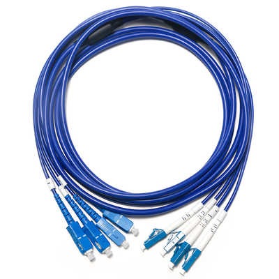 SC LC Fiber Optic Patch Cord Multimode Dual-Core OM3 4/4 10G untuk Survailiance WLAN LAN