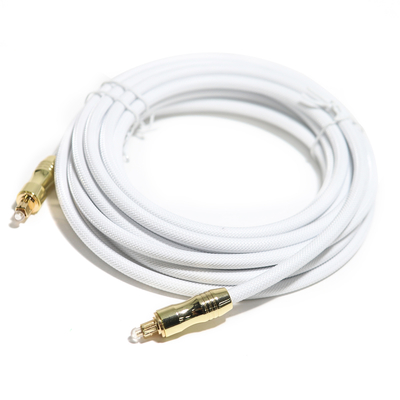 Toslink Audio Digital Kabel Serat Optik OD5.0 Rajutan Tali Berlapis Emas Shell 1.2M Untuk Audiophile Outdoor Speake