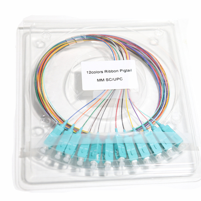 Kabel Patch Serat Optik Biru SC&UPC 12Core Ribbon Pigtail Blue Port 09mm Gigabit Ethernet Kecepatan 1.5M 2M 3M