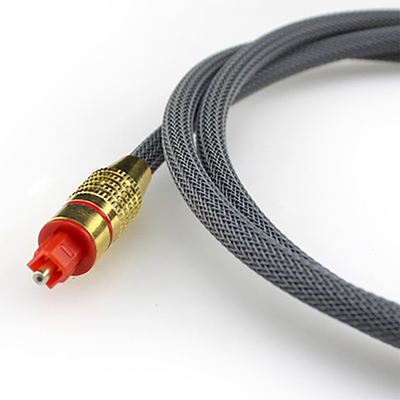 Toslink Digital Optical Fiber Cable Woven Net Plated Gold Shell Red Port 1.2M 2M 3M untuk soundbar