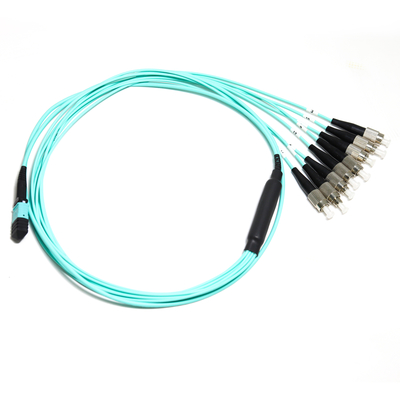 MTP/MPO Blue Hybrid Trunk Cable Konektor FC/MPO 8/1 12C Untuk pengujian peralatan