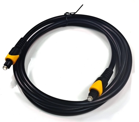 Toslink Kabel Optik Oranye Hitam OB6.0 6MHz PVC Plated Golden Connector Untuk Home Theater TV