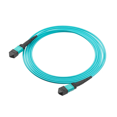 50/125 MTP MPO Fiber Optic Patch Cord OM3/OM4 8/12/24F G657A1 12C 24C Untuk Telekomunikasi