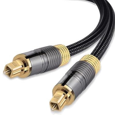 Kabel Toslink 24K Plated Gold 1m 2m 3m 5m 7.5m 10m Digital Audio Fiber Optical Kabel Toslink Male To Male Kabel Optik