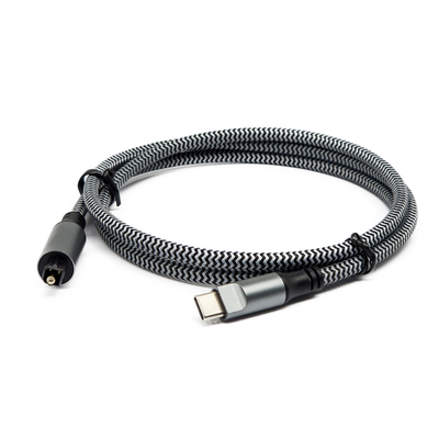 Toslink Digital Audio Kabel Dengan Tipe-C Pria Hitam Tekstur Shell Dan Gold Plated Konektor Untuk Kristal-jelas Suara