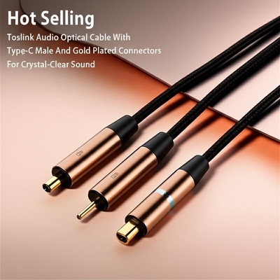 Kabel Optik Audio Toslink Terlaris dengan Konektor Tipe-C Pria dan Berlapis Emas untuk Suara Jernih Kristal