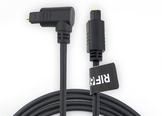 Kabel Optik Berlapis Emas 4.0mm 90 Derajat, Kabel Serat Optik Audio Toslink